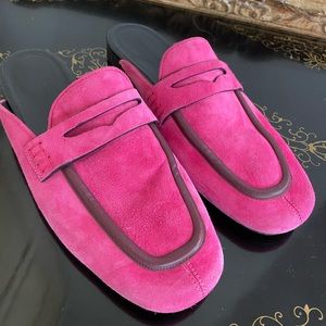 Isabel Marant hot pink slide on loafers in suede